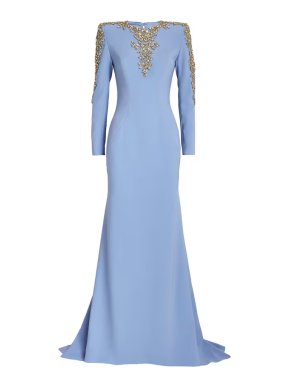 Jenny Packham Crepe Embellished Sabi Gown