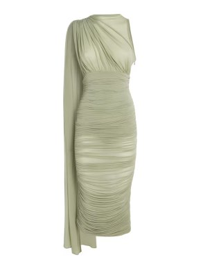 Magda Butrym Sheer Draped Midi Dress