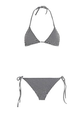 Hunza G Gingham Sabrina Triangle Bikini