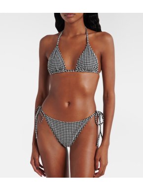 Hunza G Gingham Sabrina Triangle Bikini