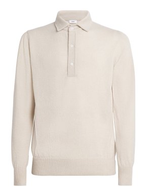 Lardini Cashmere Long-Sleeve Polo Shirt