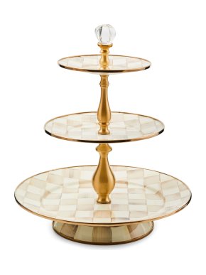 MacKenzie-Childs Mocha Check 3-Tier Cake Stand (35.5cm) 1