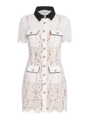 Self Portrait Lace Contrast Collar Mini Dress