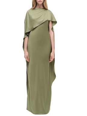 Simkhai Izel Satin Cape Gown