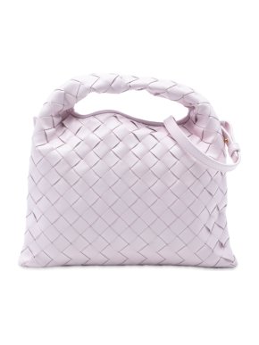 Bottega Veneta Pink Mini Calfskin Intrecciato Hop Satchel