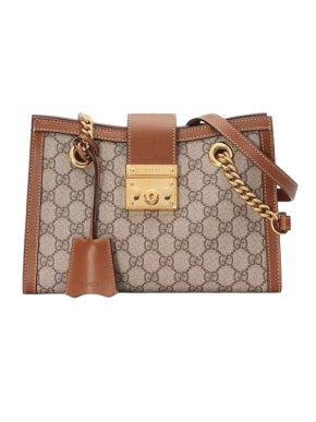 Gucci Coated Canvas Padlock Shoulder Bag