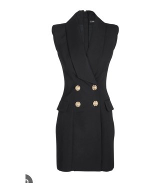 Balmain Black Sleeveless Blazer Dress