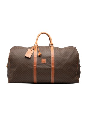 Celine Coated Canvas And Leather Macadam Coated Canvas Travel Bag