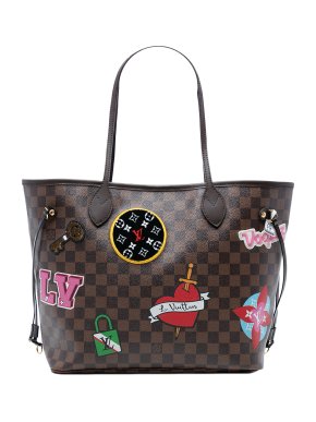 Damier Ebene Neverfull Patches MMLouis Vuitoon Coated Canvas