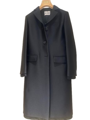 Miu Miu Black Wool  Midi Coat 2025
