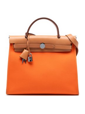 Hermes Orange Toile Herbag Zip 31