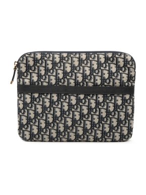 Dior Blue Oblique Canvas Clutch