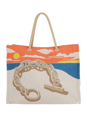 Hermes Toile Escale a la Plage Beach Bag