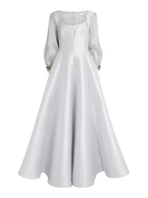 Alexis Mabille Piqué Organza-Sleeve Gown