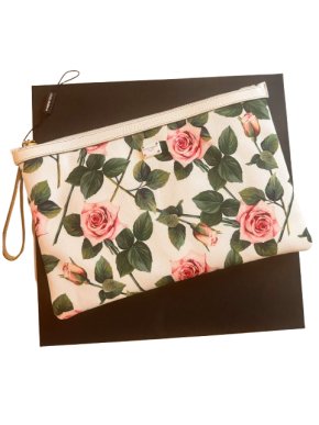Dolce & Gabbana White Tropical Rose Pouch