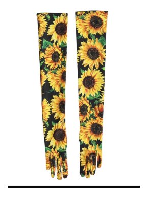 Dolce & Gabbana Sunflower Print Long Gloves