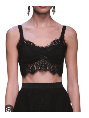 Dolce & Gabbana Sicily Black LACE Satin Top