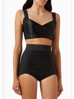 Dolce & Gabbana Black Corset Top And Hot pants Set
