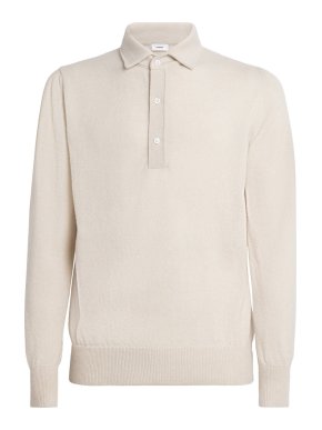 & Lardini Cashmere Long-Sleeve Polo Shirt