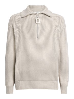 JW Anderson Knitted Stripe Half-Zip Sweater
