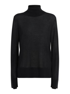 Toteme Semi-Sheer Split-Sleeve Rollneck Top