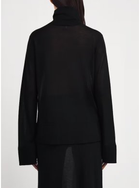 & Toteme Semi-Sheer Split-Sleeve Rollneck Top
