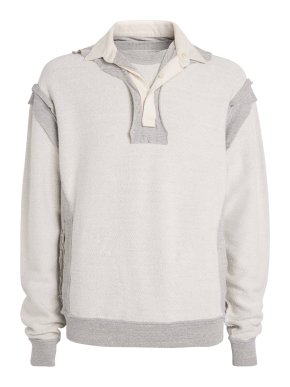 Maison Margiela Grey Cotton Four Stitch Reversed Polo Jumper 1