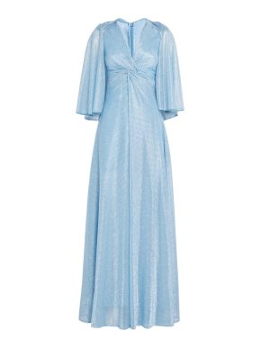 Talbot Runhof Tulle Cape-Detail Gown