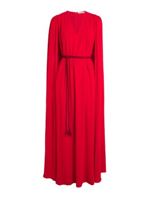 Alice + Olivia Women's Red Zenaida Maxi Cape Dress