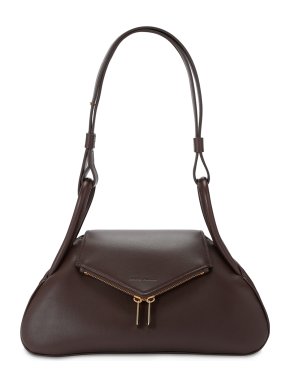 Amina Muaddi Leather Gemini Shoulder Bag