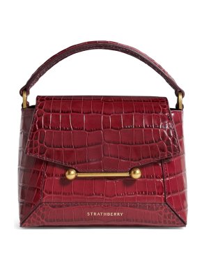 Strathberry Croc-Embossed Leather Mosaic Nano Satchel Bag