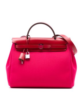 Hermes Pink Toile Herbag Zip 31 Laque