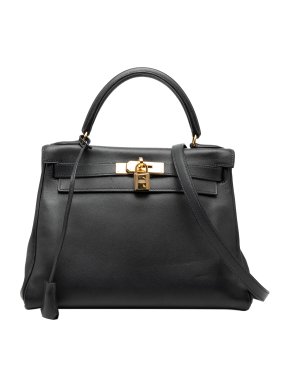 Hermes Black Togo Kelly II Retourne 28