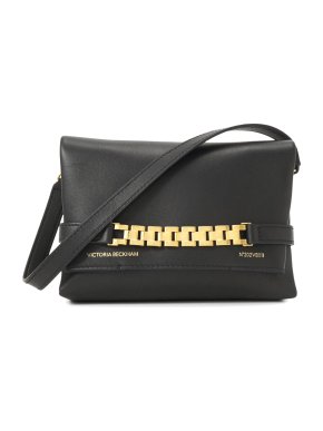 Victoria Beckham Black Mini Leather Chain Pouch