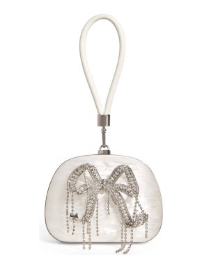 Self Portrait Pearl Top Handle Clutch Bag