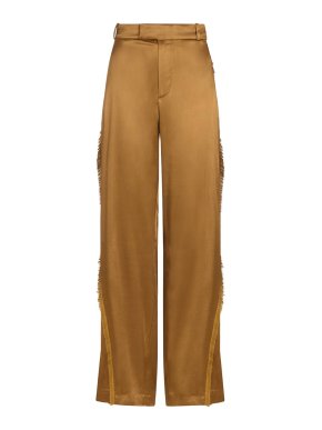 Aeron Gold Satin Straight-Leg Fjord Trousers