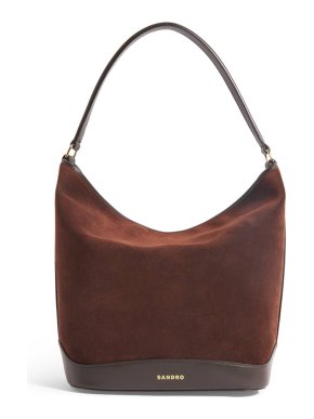 Sandro Paris Suede Tangoso Bucket Bag