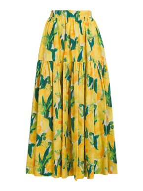 La Doublej Floral Pleated Oscar Maxi Skirt