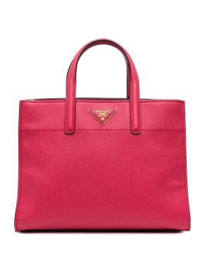 Prada Pink Saffiano Soft Triple Pocket Tote