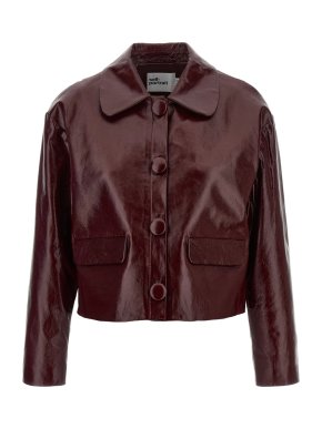 Self-Portrait Cropped Leather Jacket