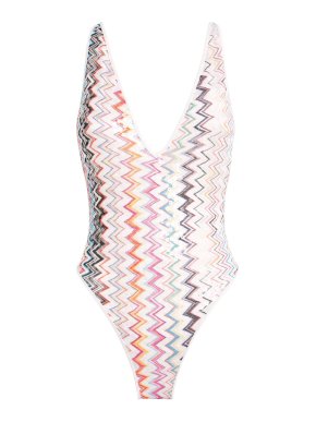 Missoni Multi Zigzag Plunge-Neck Swimsuit