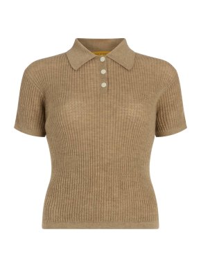 Guest In Residence Cashmere Shrunken Polo Shirt