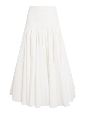 Jacquemus White Cotton Triana Midi Skirt