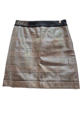 Fendi Coated Checked Mini Skirt