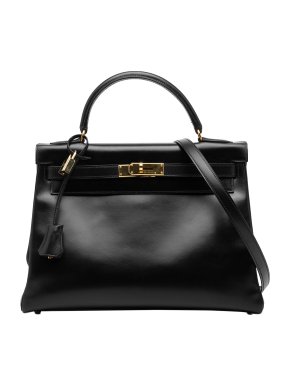 Hermes Black Box Calf Kelly Retourne 32