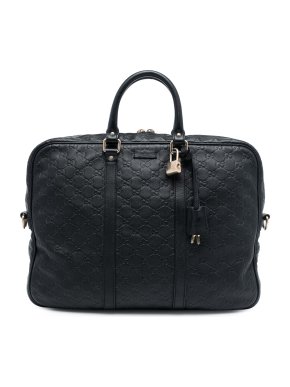 Gucci Black Guccissima Business Bag