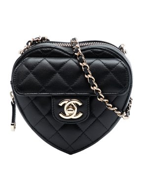 Chanel Black Mini Lambskin CC in Love Heart Crossbody