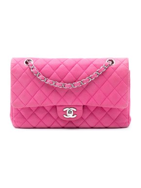 Chanel Pink Medium Classic Caviar Double Flap