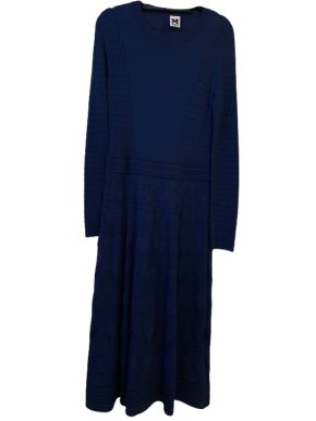 M Missoni Blue Knit Midi Dress