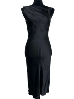 Dior Vintage Black Silk Cocktail Dress